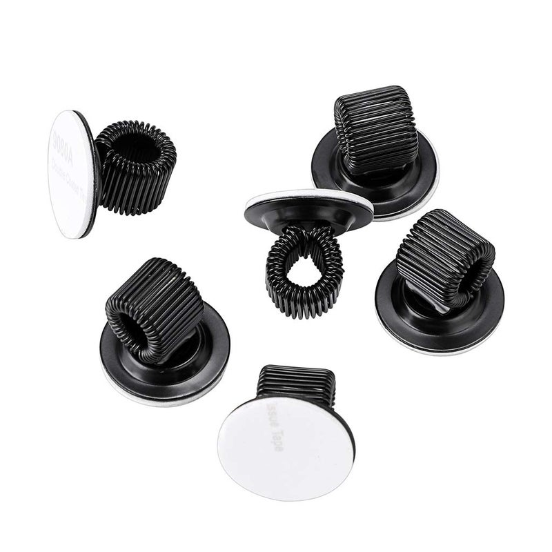 BTSKY Â® 6 Pack Black Plating Pen Holder Clips- Self Adhesive Pen Pencil Holder Pen Clip Holder with Adjustable Spring Loop Fit any Size Pens Markers Use in Home Office Whiteboard Kitch Car - Image 2